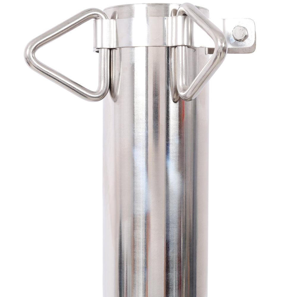 12FT Heavy Duty Stainless Steel Canopy Pole With Base Plate,Suitable for Garden,Yard,Patio,Playground