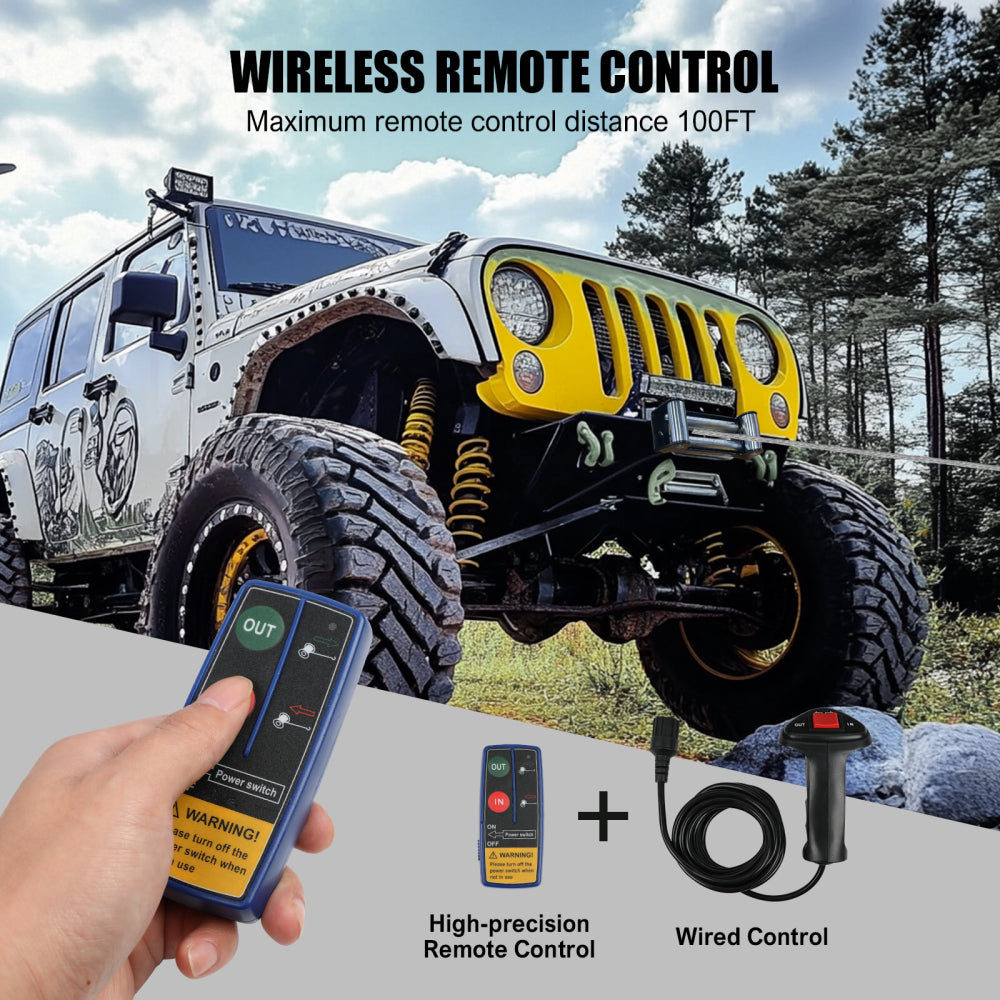 13500LBS Electric Winch 12V Steel Cable Sand Towing Truck Trailer Jeep 4WD