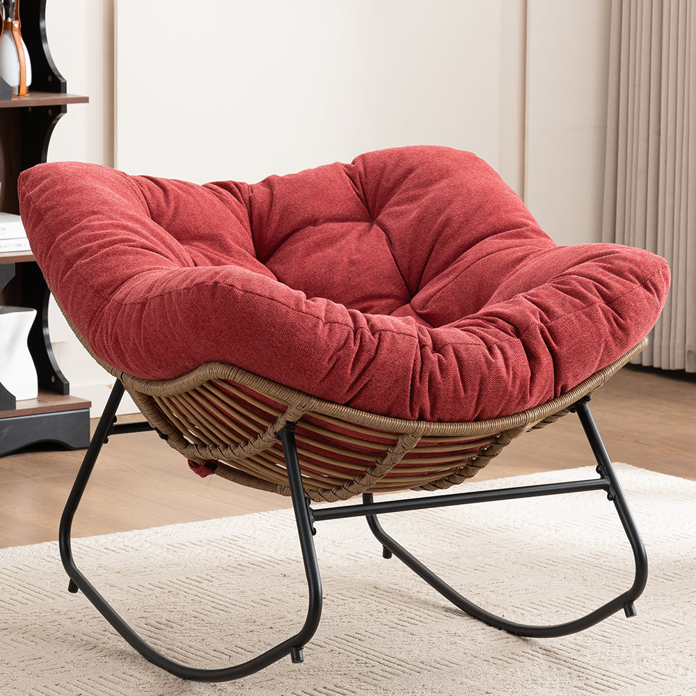 Rocking Chair, Chenille Upholstered Accent Chair, Modern Nursery Rocking Chair for Living Room, Bedroom, Apartment
