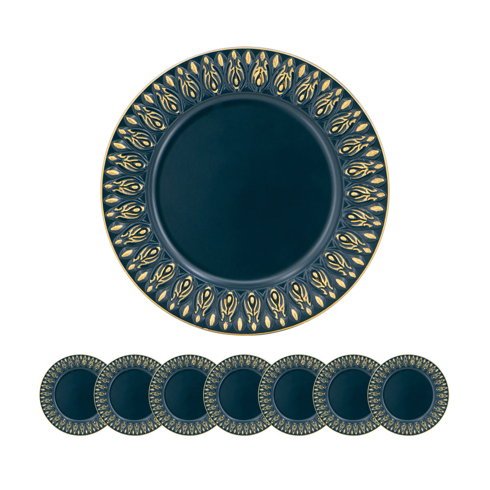 8 Pack Reef Plastic Charger Plate, D13"