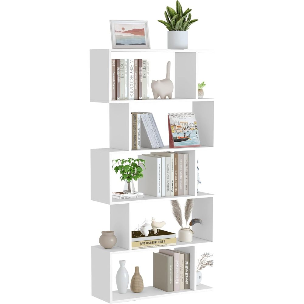 Five layer simple household white bookshelf