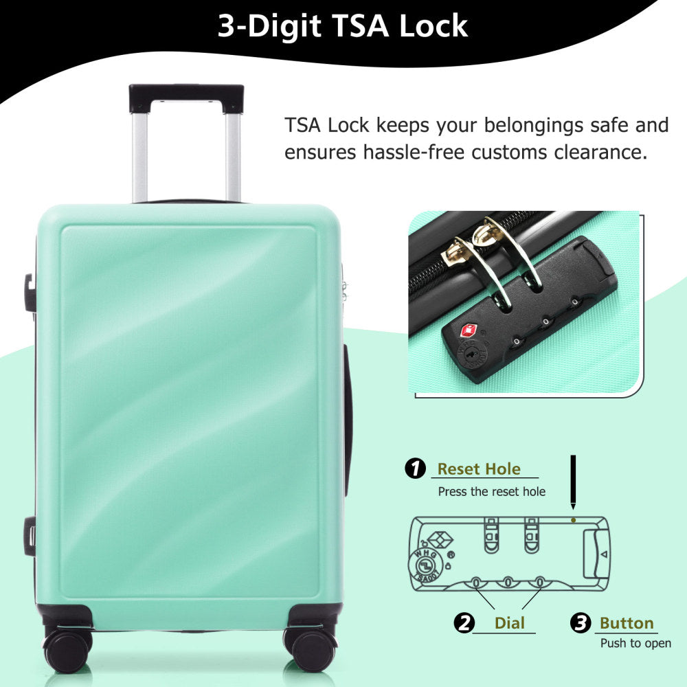 Luggage Set 3 Piece, Lightweight Durable ABS Suitcases with Spinner Wheels and TSA Lock, Carry-on & Checked Travel Luggage (20"/24"/28")