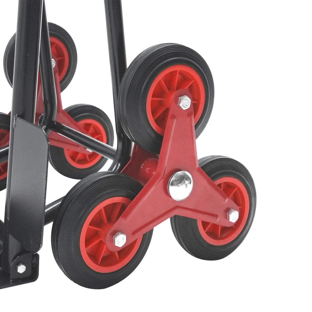 Folding Stair Climbing Dolly, 330 Lb Capacity Manual Truck Heavy-Duty Stair Climbing Hand Truck Trolley with Telescoping Handle and 6 Wheels