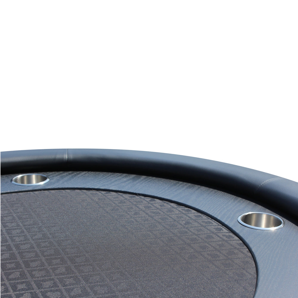 96" Poker Table for Casino Game Texas Holdem Oval Black Waterproof Felt with Racetrack