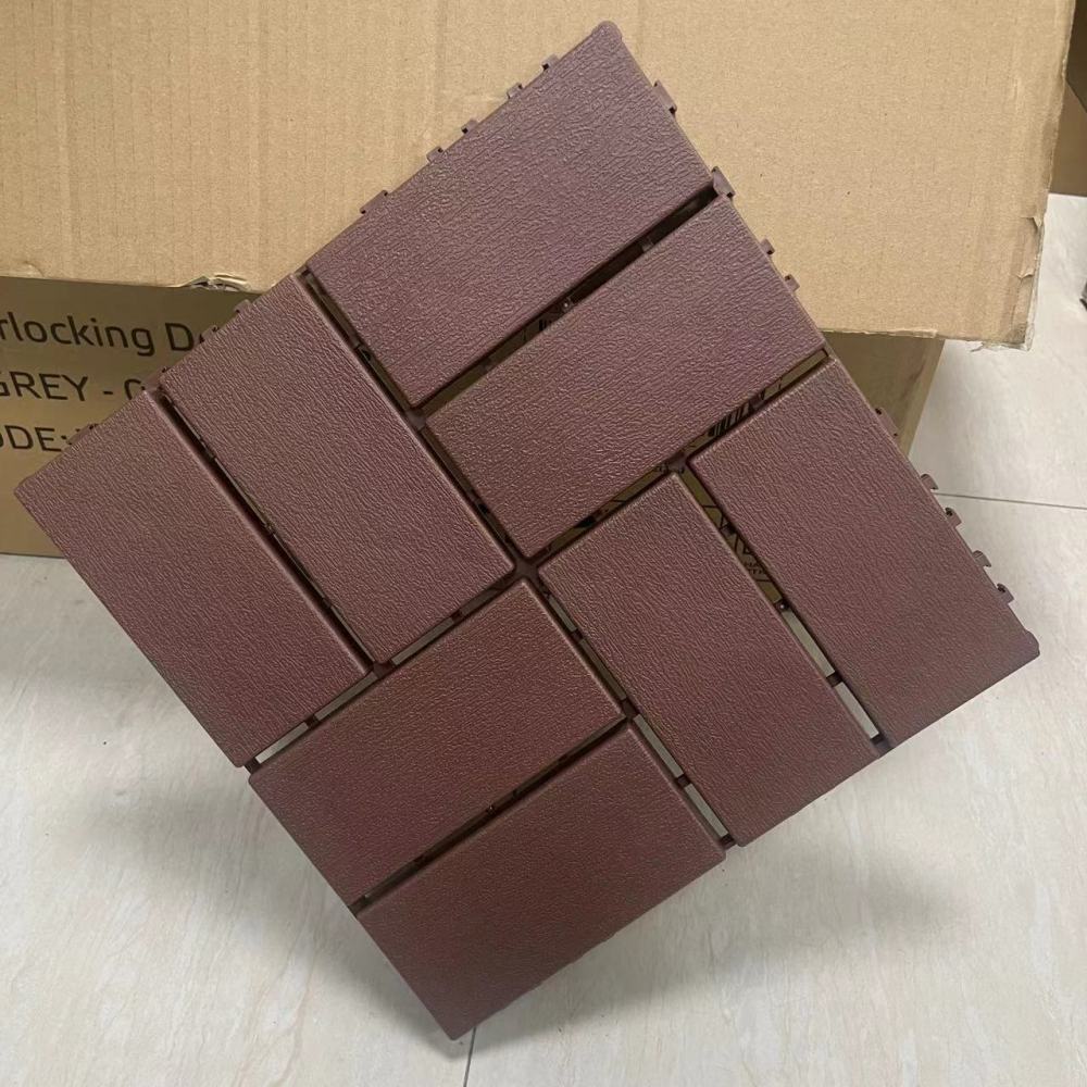 Plastic Interlocking Deck Tiles,36 Pack Patio Deck Tiles,12"x12" Square Waterproof Outdoor All Weather Use, Patio Decking Tiles for Poolside Balcony Backyard, Brown