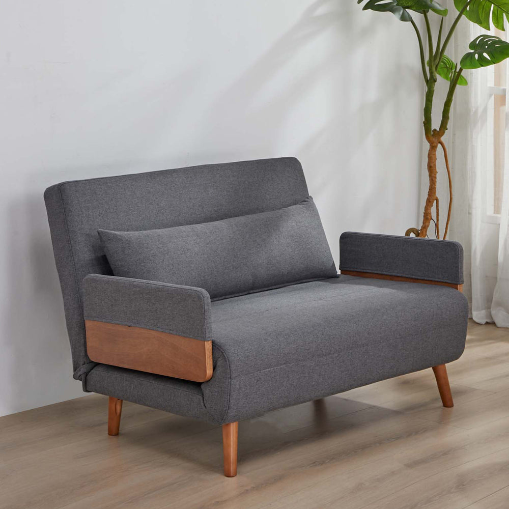 TRIO Modern Foldable Sofa Bed - Single-Seater with Breathable Linen Fabric, Converts in 10 Sec, 6-Level Adjustable Backrest, Silent Hinges, Space-Saving Multi-Functional Sleeper Sofa.