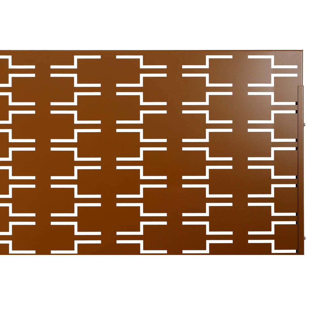Outdoor & Indoor Privacy Screen Metal Privacy Screen 76" H×48" W, Freestanding Decorative Privacy Screen for Deck Balcony Patio, Privacy Fence Panels for Outside Lawn Garden PS112 BROWN
