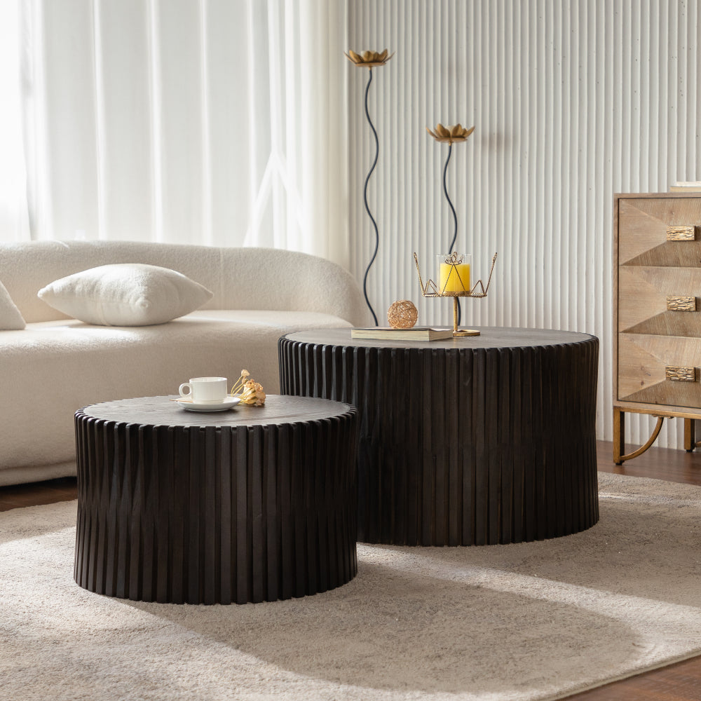 23.62"Height Three-dimensional Embossed Pattern Design Retro Side Table,Retro Wooden Nightstand