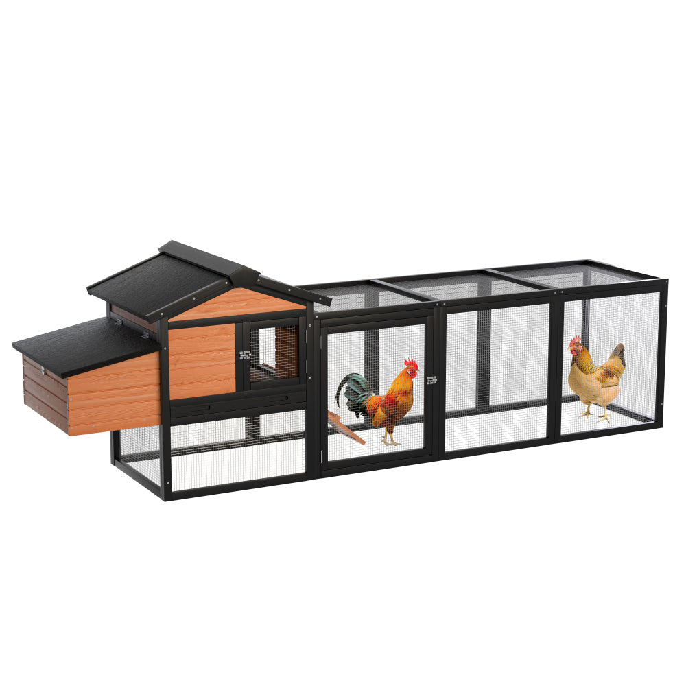 Wooden Chicken Coop, Large Outdoor Hen House with Nesting Box Poultry Cage, Rabbit Hutch Bunny Cage , Waterproof for Outdoor Backyard