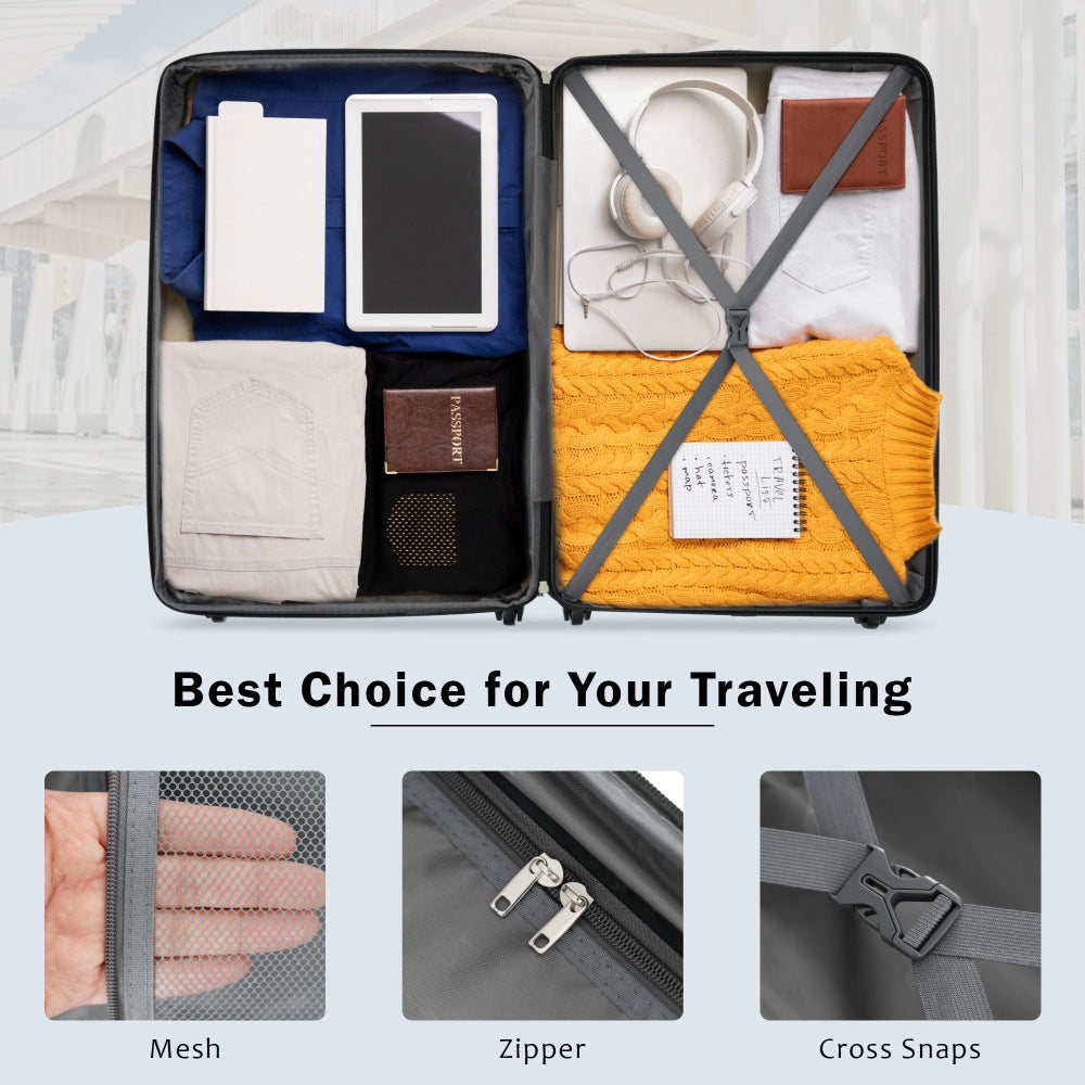 2 Piece Luggage Set with Bags Expanable Spinner Wheels ABS Lightweight Suitcase with TSA Lock 20inch+24inch
