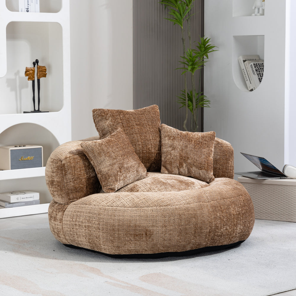 Lazy Sofa Durable Comfort Lounger High Back Bean Bag Chair Couch With Three Pillows for Adults and Kids, Indoor & Outdoor, Single Gaming Sofa Chair For Bedroom,Office (Emerald Chenille)