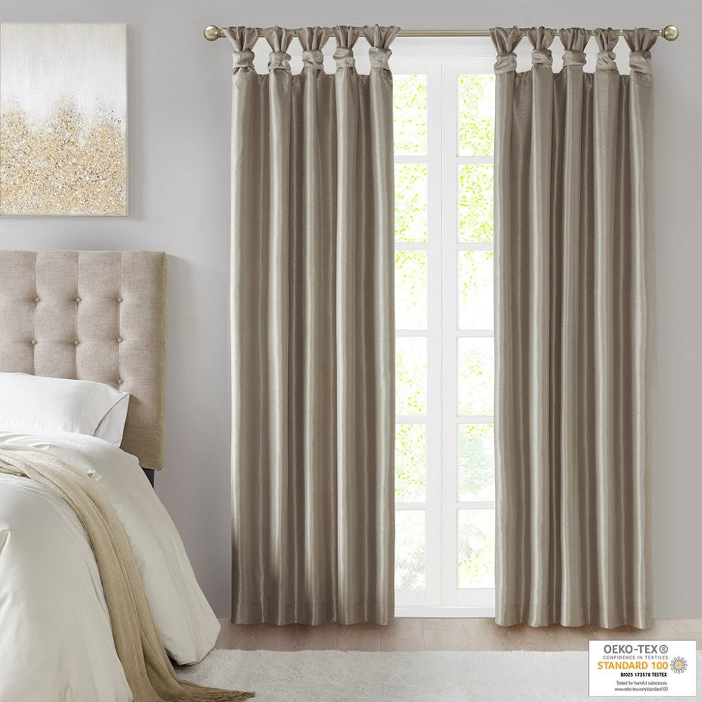 Twist Tab Total Blackout Window Curtain Panel Pewter 50x95" Blackout