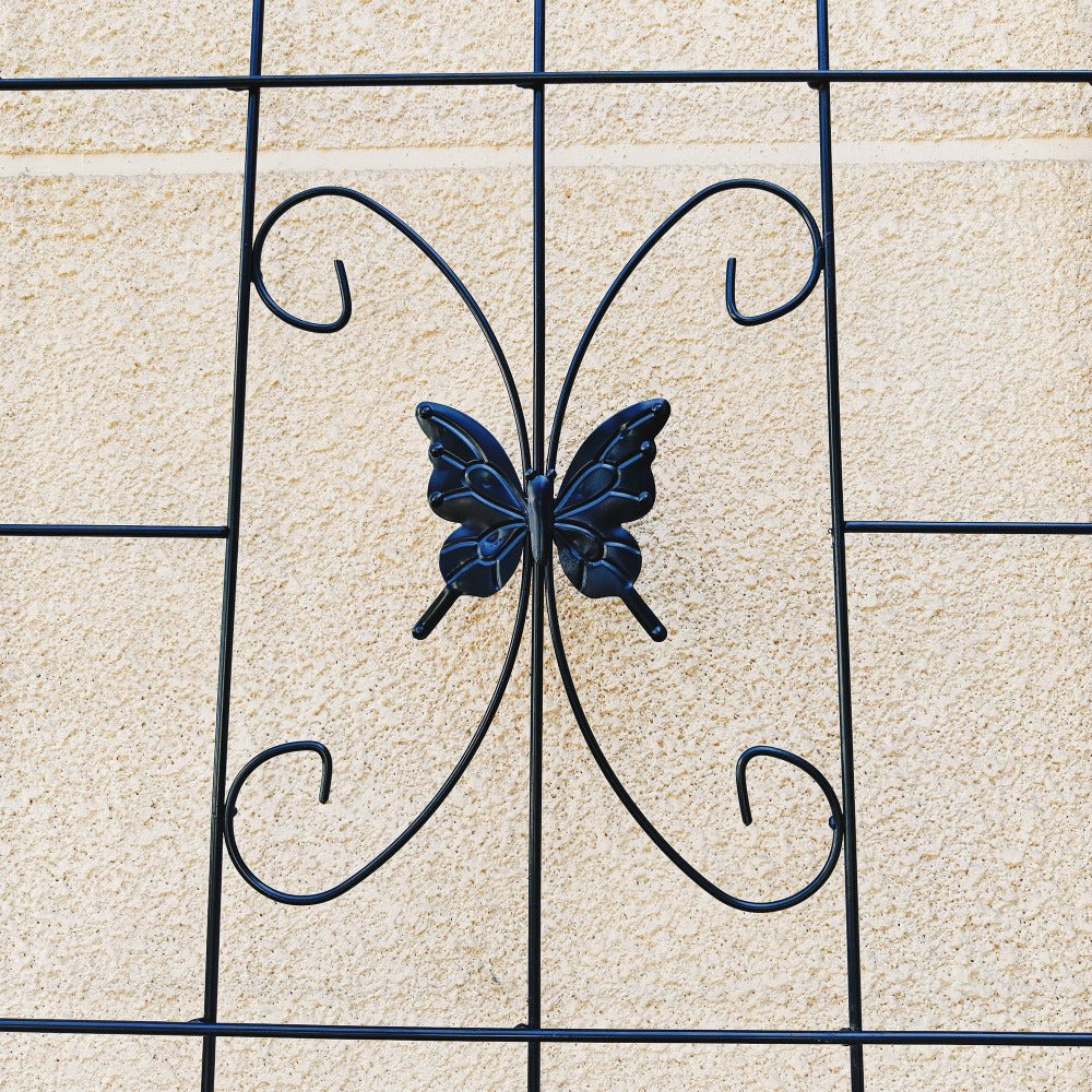 4 Pack Metal Garden Trellis 86.7" x 19.7" Rustproof Trellis for Climbing Plants Outdoor Flower Support Black