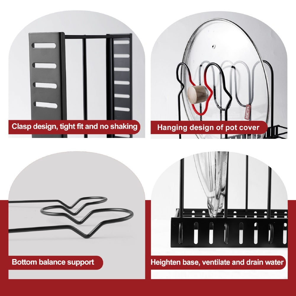 Adjustable pot rack, kitchen rack, and storage rack, kitchen organization and storage