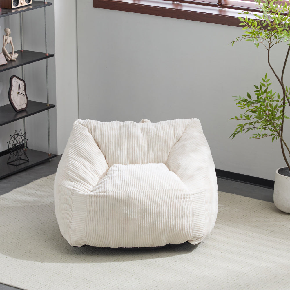 Latina Indoor Foldbable Bean Bag Lounge chair, Light Gray