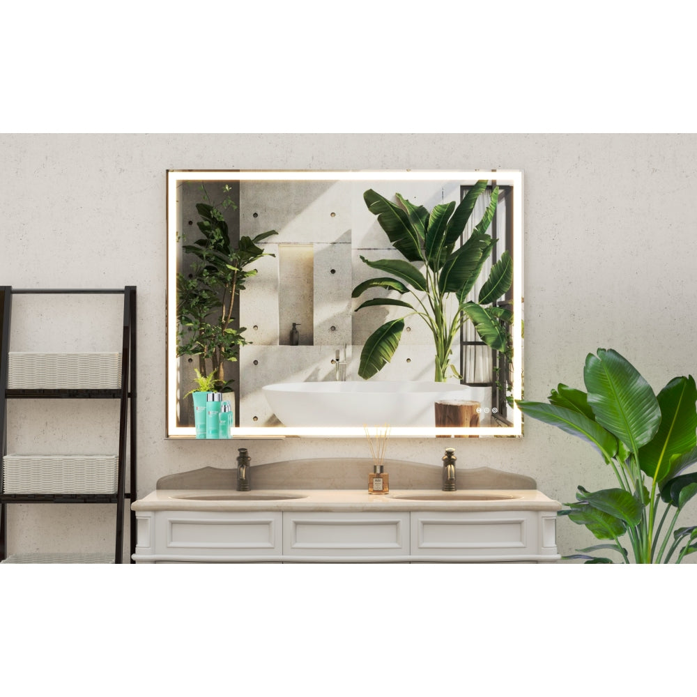 30x36 inch LED Bathroom Vanity Mirror Wall Mounted Adjustable White/Warm/Natural Lights Anti-Fog Touch Switch with Memory Modern Smart Large Bathroom Mirrors