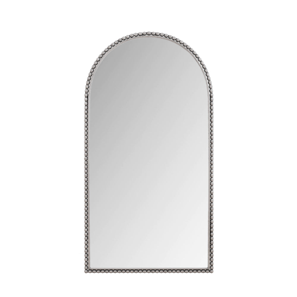 Iron Arch Retro Full Length Mirror With Supporting Feet, For Living Room, Bedroom (Silver)