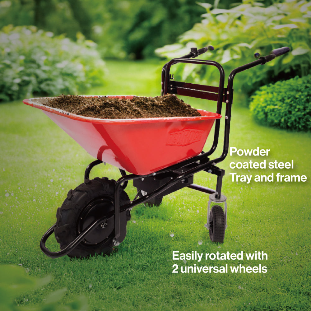 wheelbarrow electric Professional specs - this wheelbarrow uses an electric 24v 500w Brushless motor system, powered by (2)12v 12ah motorized wheelbarrow electric garden cart 78L garden cart