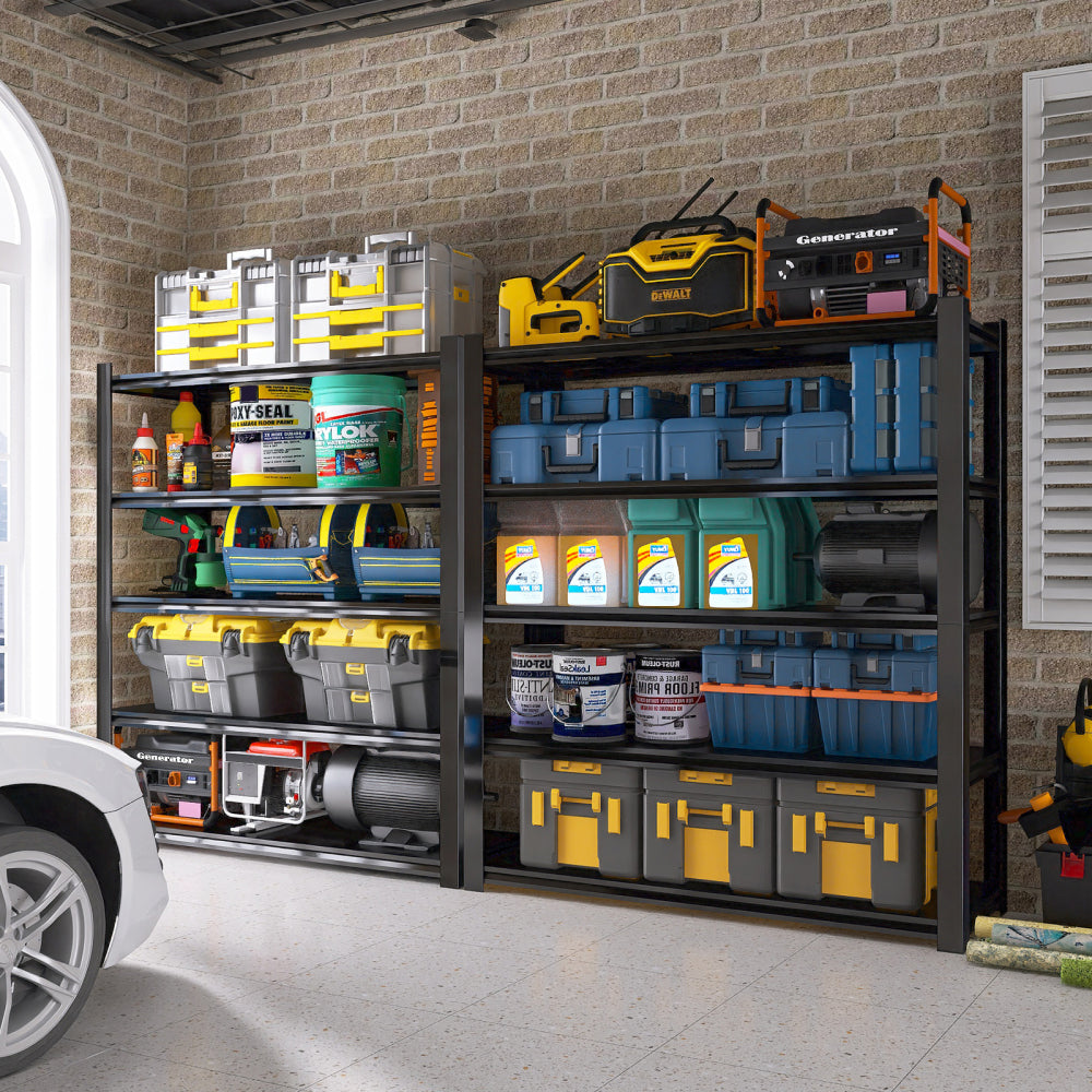 59 Inches Metal Garage Storage Rack, Heavy-Duty Steel Moisture-Proof And Waterproof 5-Layer Adjustable Storage Shelving Unit.Designed For Warehouse Storage (food Pantries, Industrial Use)