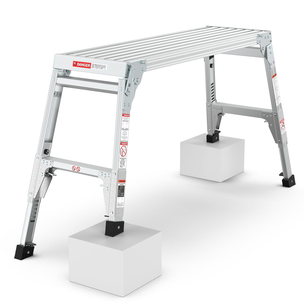Work Platform Aluminum Portable Bench Folding Ladder ANSI Capacity 225 LBS 40"