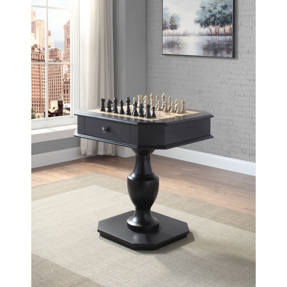 Bishop II Cherry Finish Reversible Chess Checker Game Table w/Game Tray (Chess Fingures Not Included)