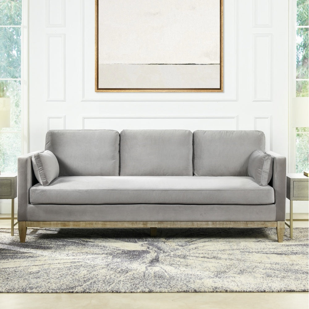 Knox 89" Modern Farmhouse Reversible Chaise Sectional Sofa, French Beige Performance Velvet