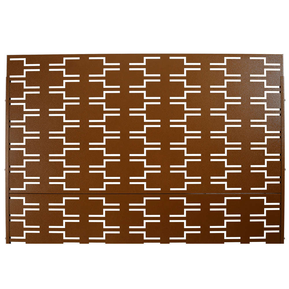 Outdoor & Indoor Privacy Screen Metal Privacy Screen 76" H×48" W, Freestanding Decorative Privacy Screen for Deck Balcony Patio, Privacy Fence Panels for Outside Lawn Garden PS112 BROWN HAMMERTONE