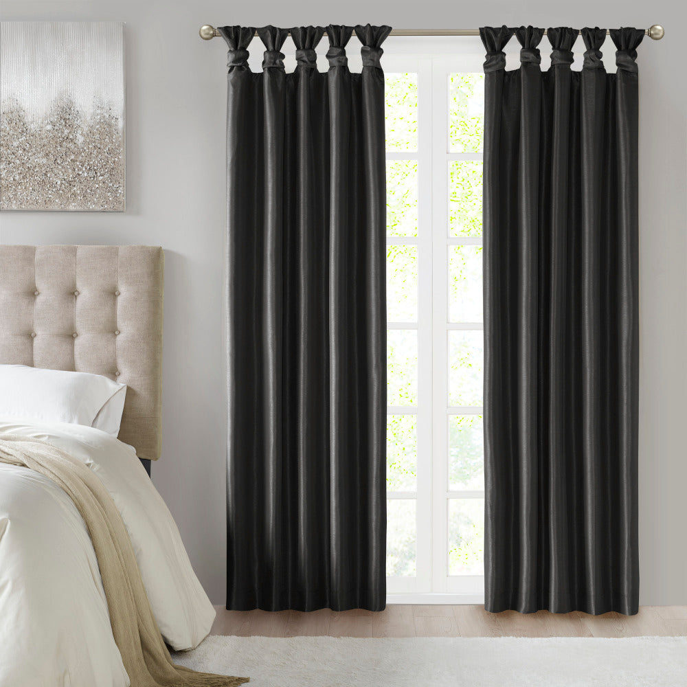 Twist Tab Total Blackout Window Curtain Panel Pewter 50x84" Blackout