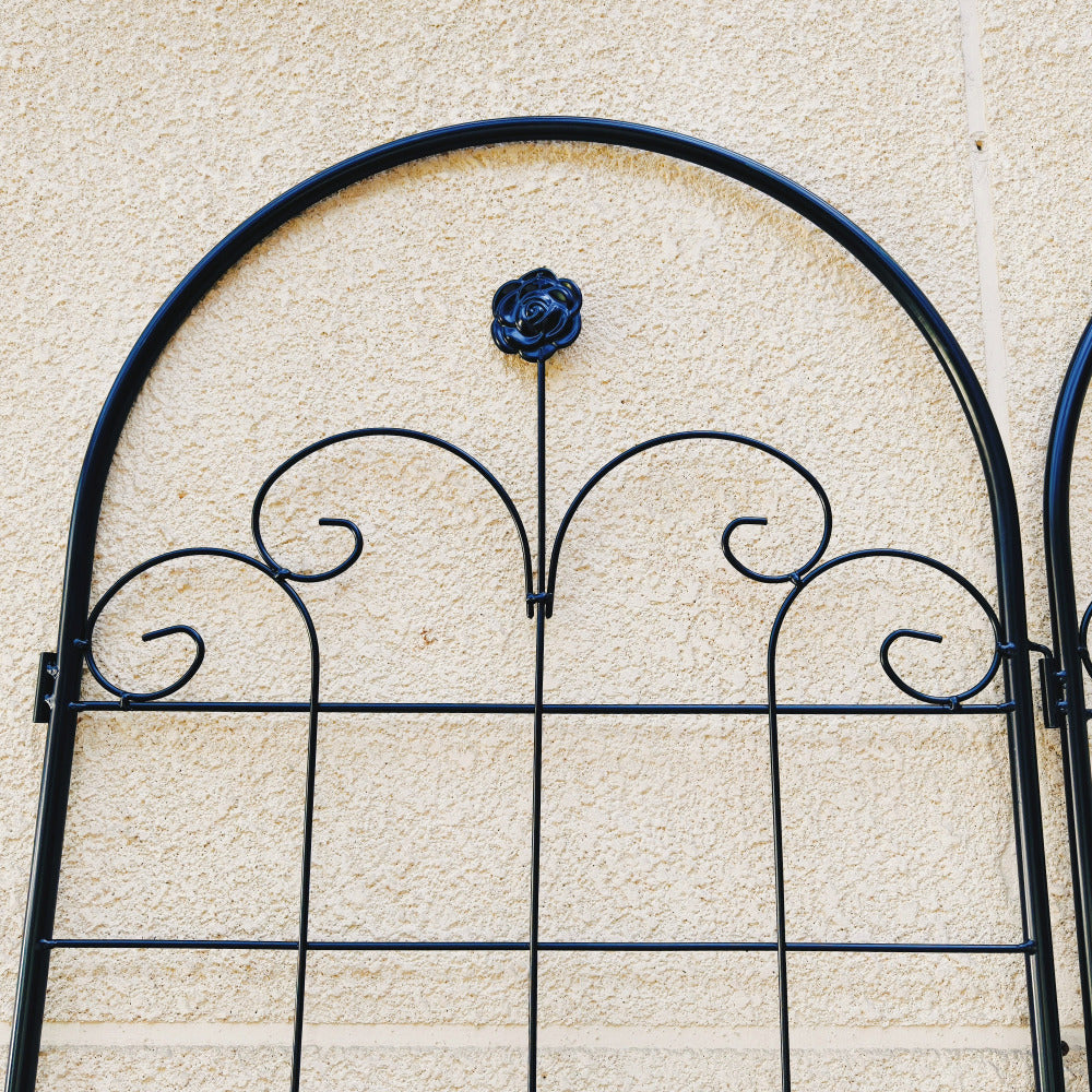 2 Pack Metal Garden Trellis for Climbing Plants Outdoor 86.7'' x 19.7'' Rustproof Plant Support Rose Trellis Netting Trellis Black