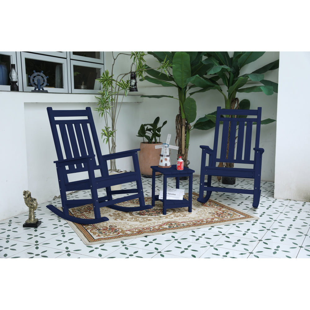 Oversized Rocking Chair with Wood-Texture, Outdoor Rocking Chair for Adults, All Weather Resistant Porch Rocker for Lawn Garden, Grey