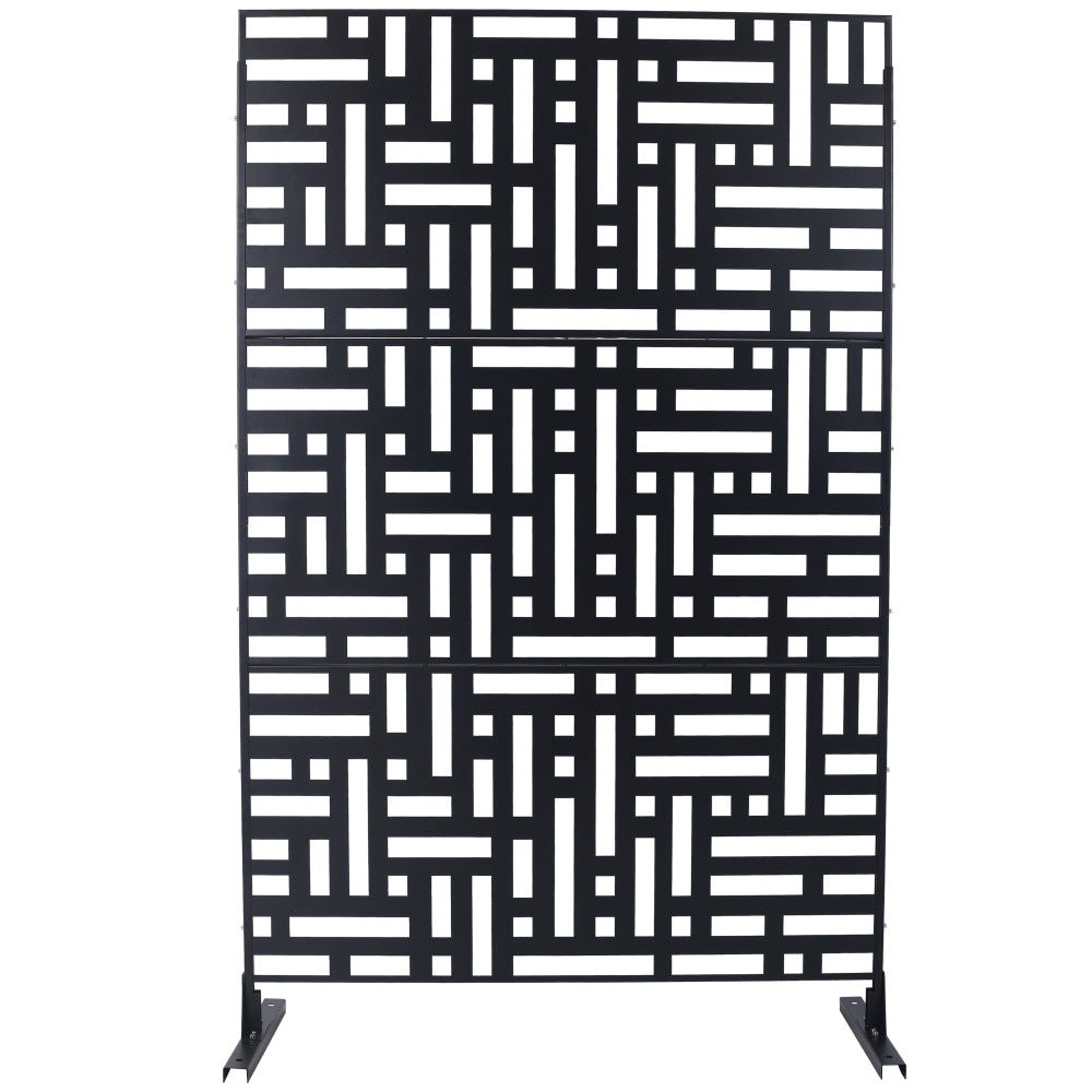 Outdoor & Indoor Privacy Screen Metal Privacy Screen 76" H×48" W, Freestanding Decorative Privacy Screen for Deck Balcony Patio, Privacy Fence Panels for Outside Lawn Garden PS103 WHITE