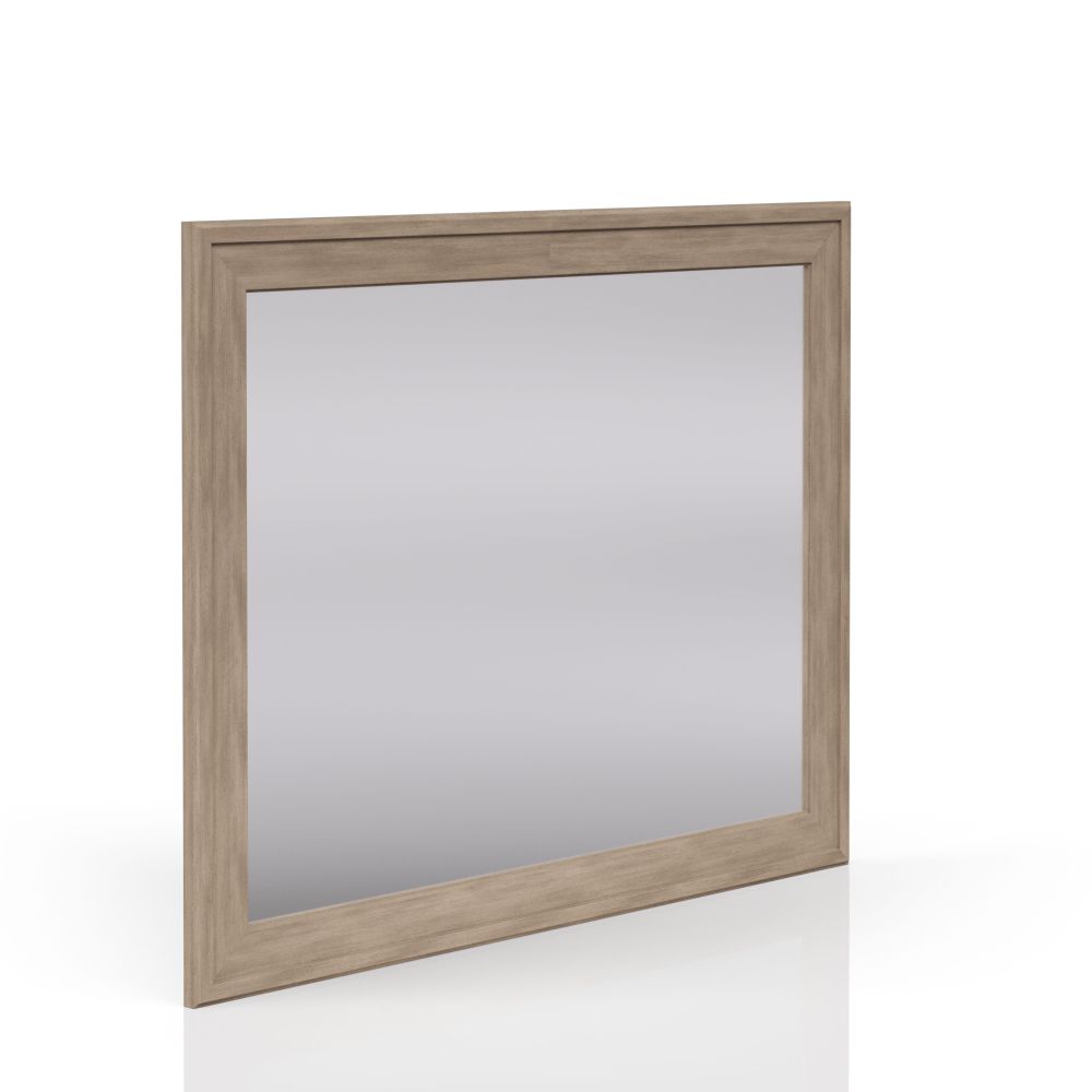 Sand Colored Rectangle Wood Mirror