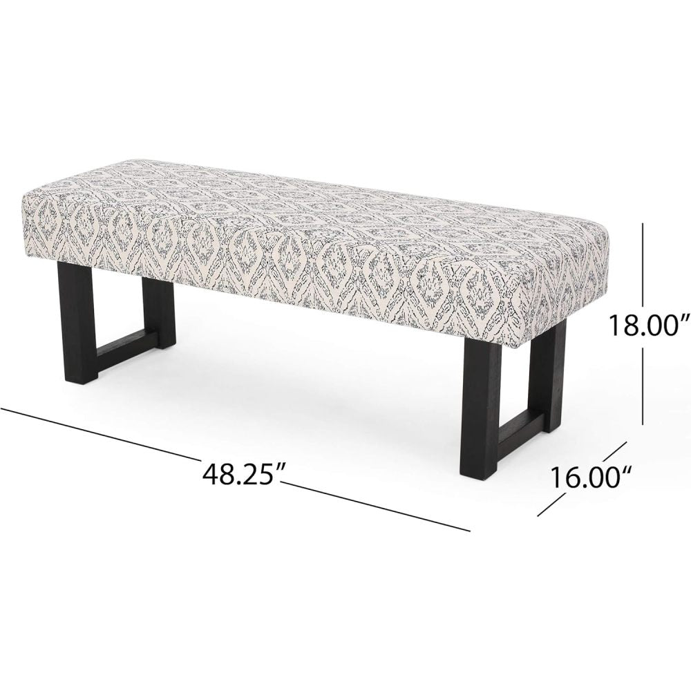 Ashford Boho Fabric Bench Great Deal Furniture Boho Fabric Bench, Black Print