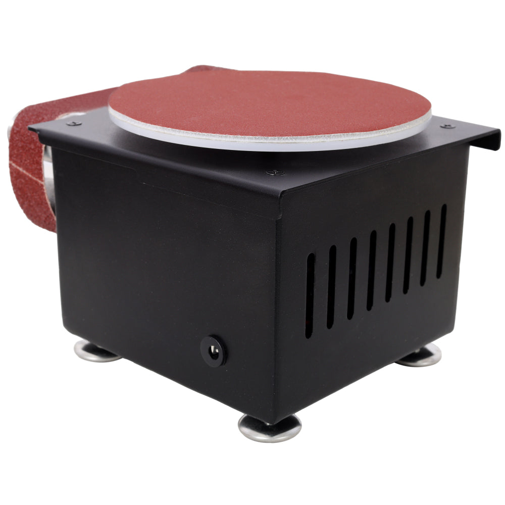 2 in 1 Mini Belt Disc Sander,Bench Grinder Small Spindle Sander Machine for Wood Metal Stone Diy Grinding,Adjustable Speed Electric Sander