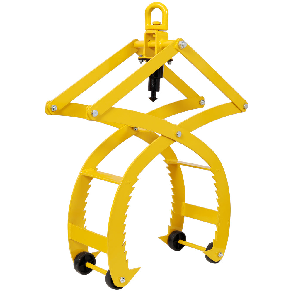 Automatic Grip and Release Log Tongs, 360° Swivel Lifting Tongs with 4 Claws 21" Open, 3300 LBS Load Capacity, Fit For Forklift, ATV, Tractor and so on. Yellow Color