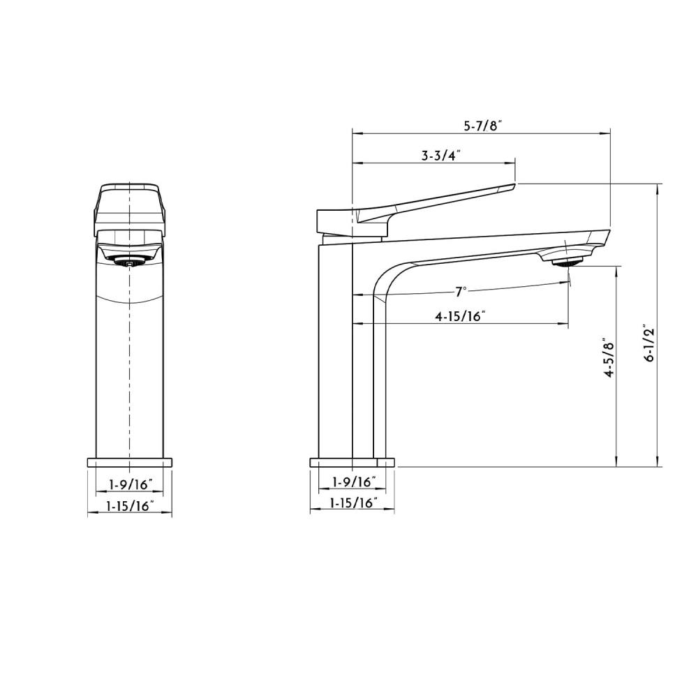 DAX Single Handle Bathroom Faucet Chrome Finish