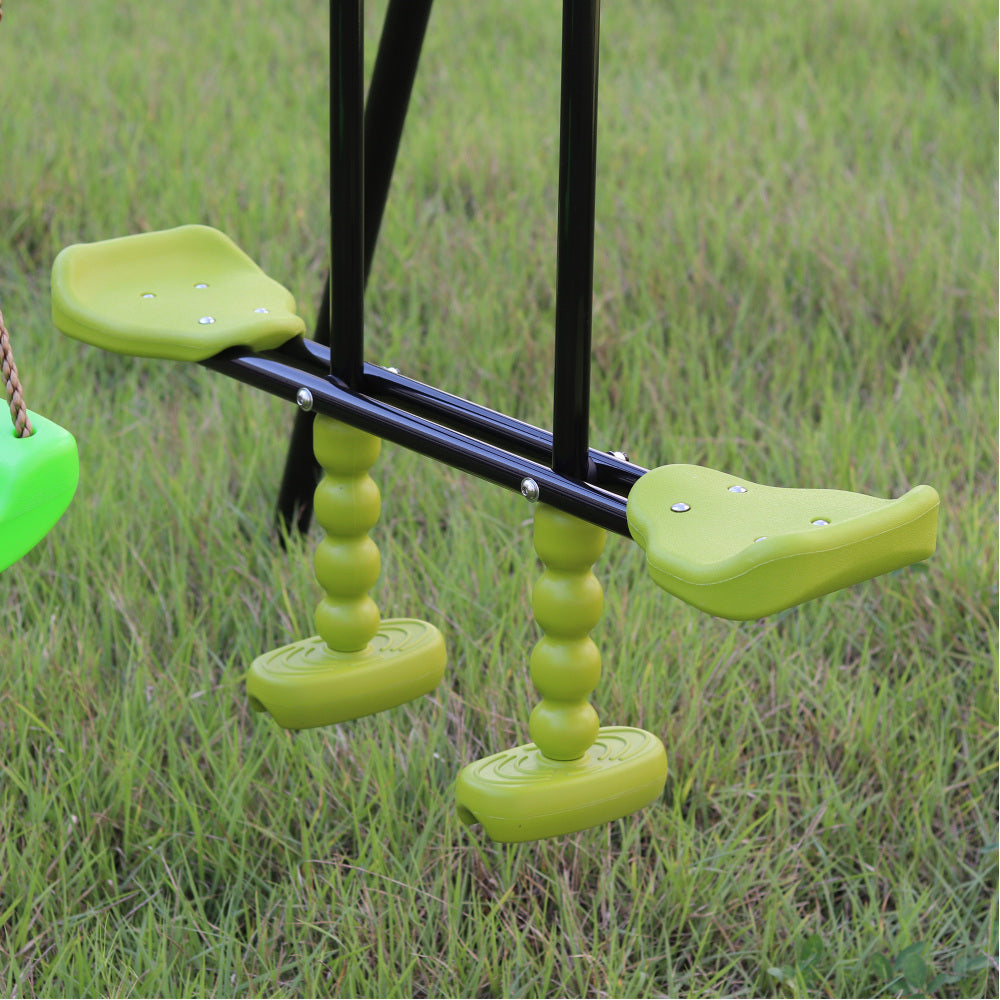 Swing Sets for Backyard 440LBS 3 Seat, Swingset Outdoor for Kids, Swing Set with Glider, 2 Blet Swings