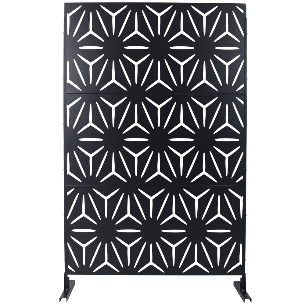 Outdoor & Indoor Privacy Screen Metal Privacy Screen 76" H×48" W, Freestanding Decorative Privacy Screen for Deck Balcony Patio, Privacy Fence Panels for Outside Lawn Garden PS104 WHITE