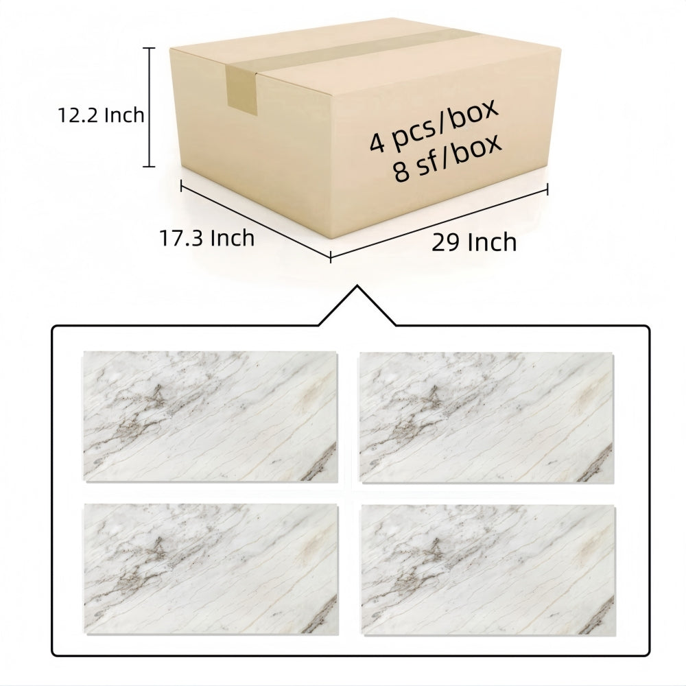 12*24 White marble, natural marble, for wall and floor, polished marble tile, natural stone, genuine marble, real marble, 1 box 4 pcs