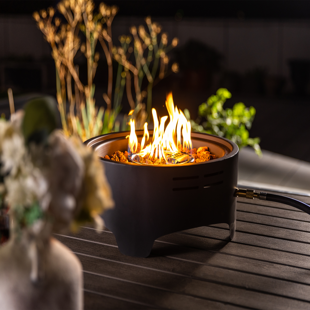 28" Propane Gas Fire Pits, 50000 BTU Rectangular Steel Fire Pit for Outdoor living room Garden Balcony -Black