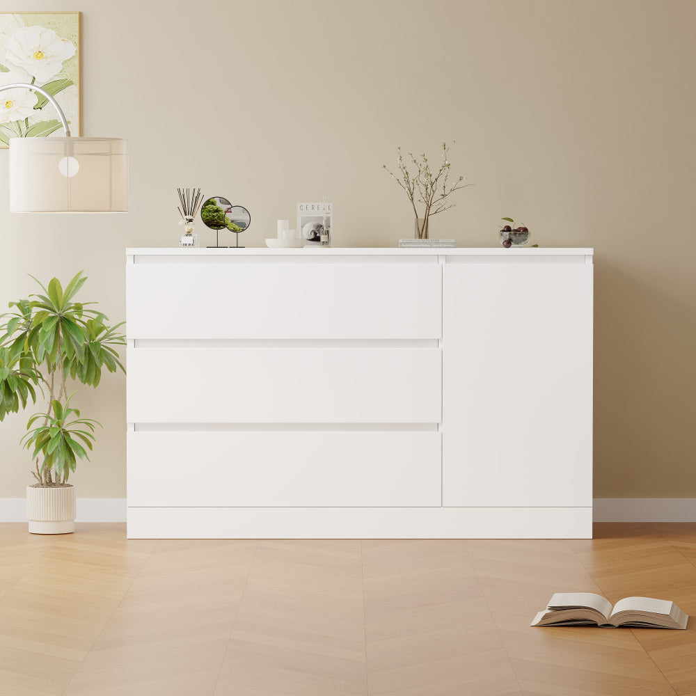Wooden side cabinet with hidden drawers
