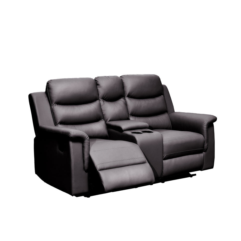 Reclining Loveseat with Middle Console Slipcover, Stretch Loveseat Reclining Sofa Covers (BLACK, 2 Seat Recliner Cover with Console)