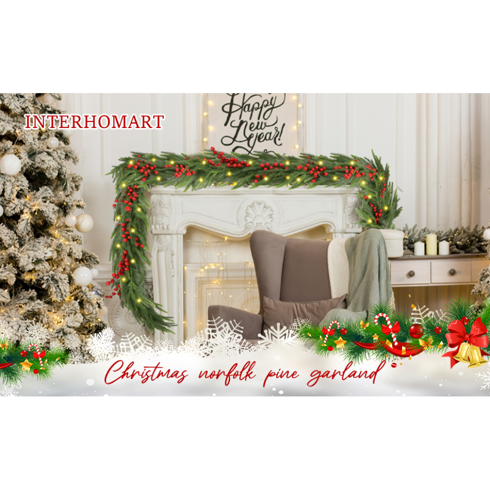 72'' in. Lighted Faux Spruce Garland