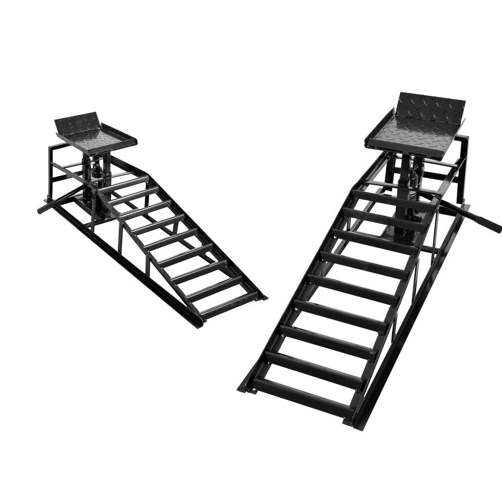 5 Ton Auto Car Truck Service Ramps Lifts, Garage Car Lift Hydraulic Ramps,Automotive Hydraulic Lift Repair Frame Lift(2 Pack) Black color