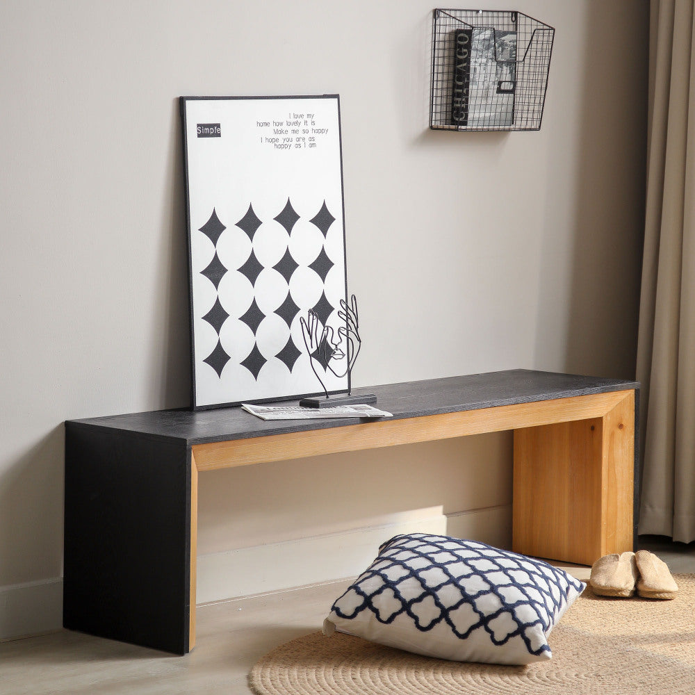 59in Modern Wood Bench - Rustic & Contemporary Design