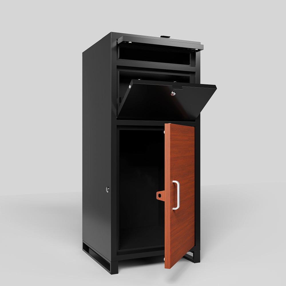Outdoor Parcel Drop Box, Courier Locker with Mechanical Lock,Floor Standing Parcel Locker, Size 36.6'' x 15.75''x 15.75'', Burglar Resistant Stopper, For Porch Curbside