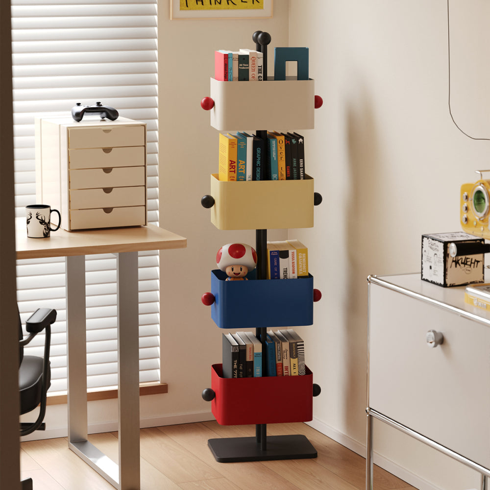 Box bookshelf bedside shelf living room side table placement shelf home children's corner placement shelf simple colored bedroom iron magazine rack