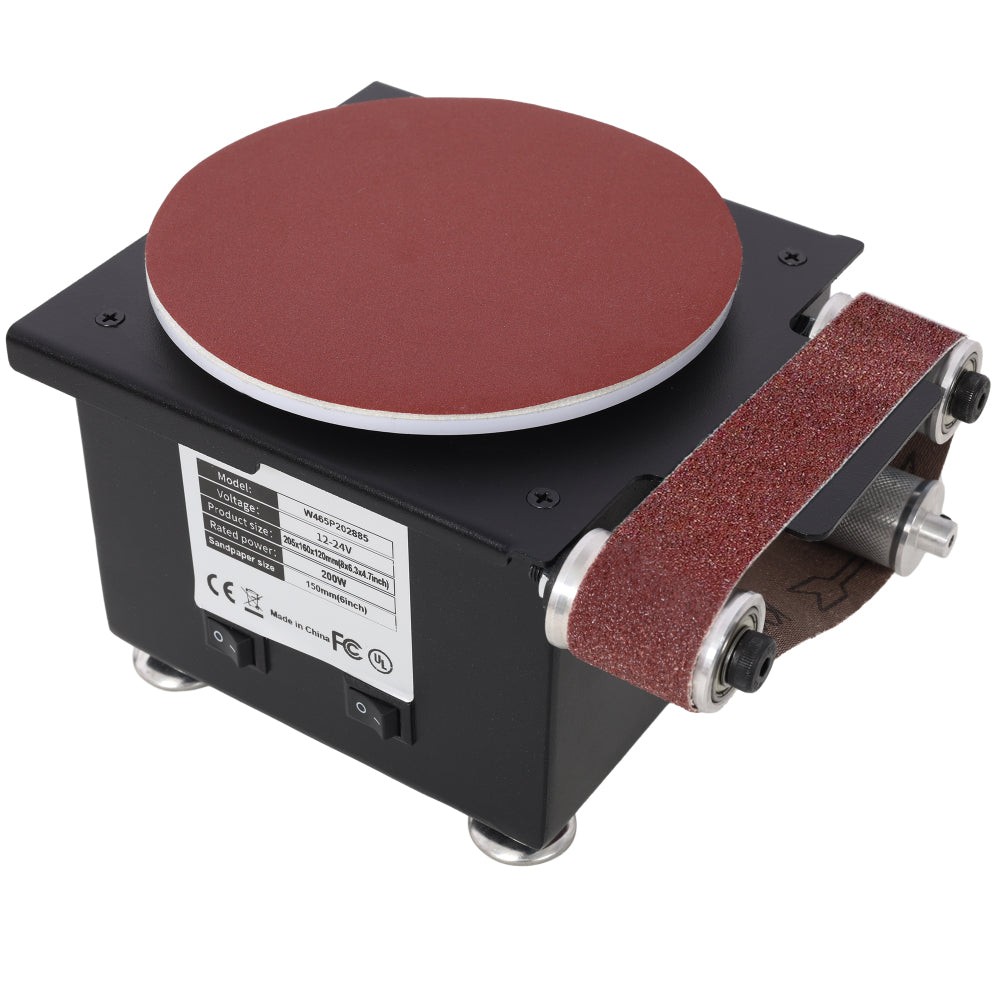 2 in 1 Mini Belt Disc Sander,Bench Grinder Small Spindle Sander Machine for Wood Metal Stone Diy Grinding,Adjustable Speed Electric Sander
