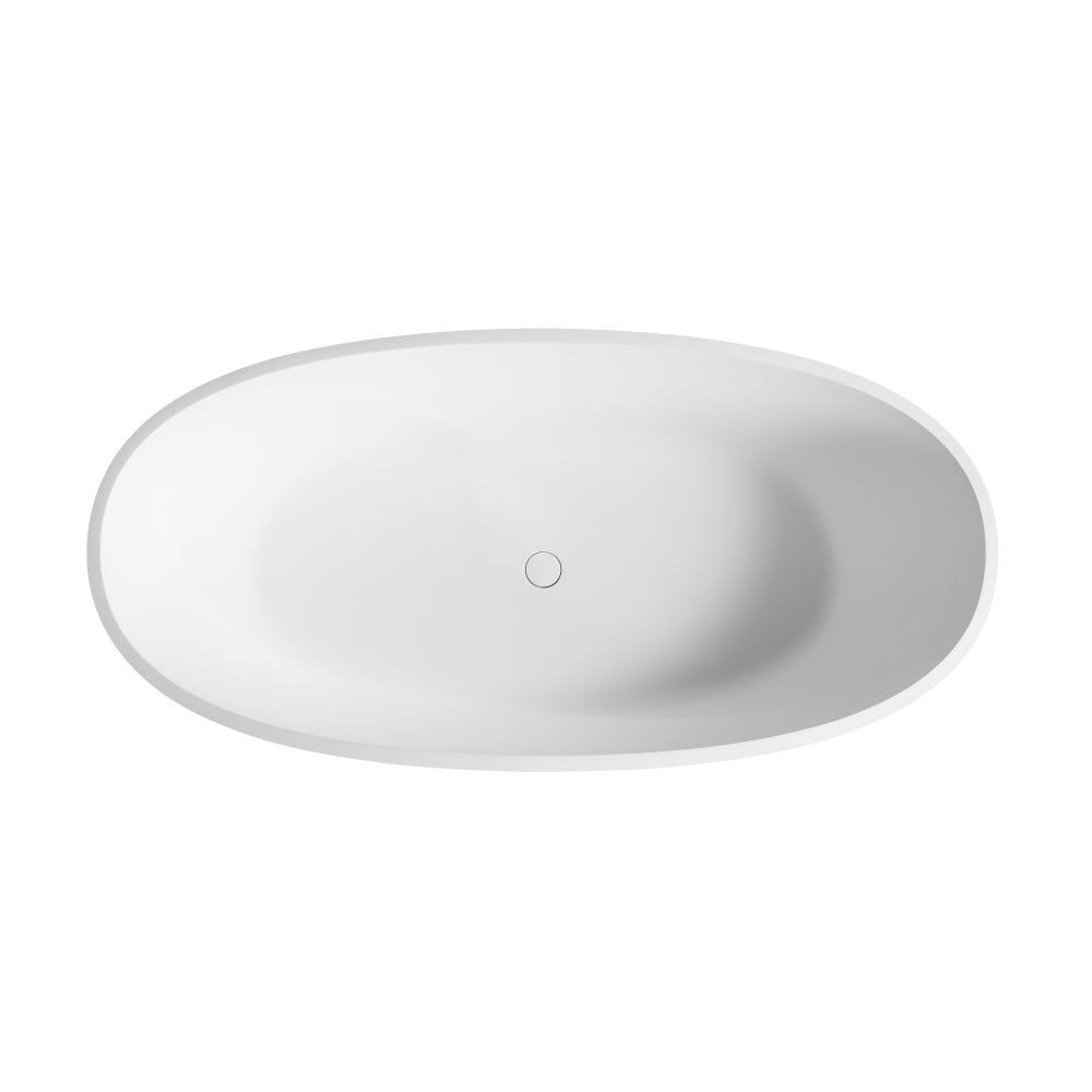 71 inch Freestanding Solid Surface Soaking Bathtub Matte White 25S01-18PS