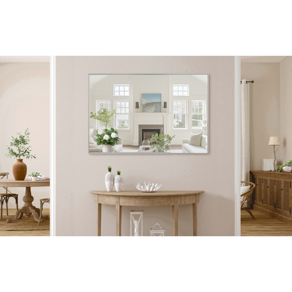 36x24 inches Modern Black Bathroom Mirror with Aluminum Frame Vertical or Horizontal Hanging Decorative Wall Mirrors for Living Room Bedroom